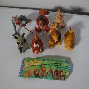 Complete set of 7 vintage 1994 Disney Lion King Happy Meal toys from Burger King
